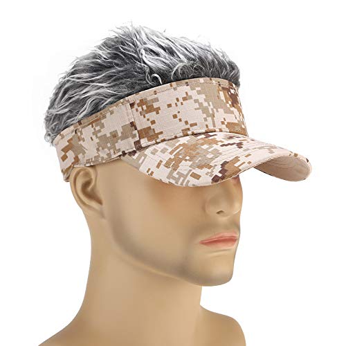 41EH1Jr7GNL.jpg MOVERV-Gorra Hombres Mujeres Peluca Camuflaje Color Gorra de Béisbol Hip Hop Versátil Sombrero para el Sol Gorra Visera A