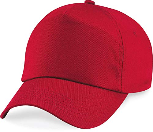 41Eut8RragL.jpg Beechfield - Gorra Visera Básica - 5 paneles Rojo Clásico
