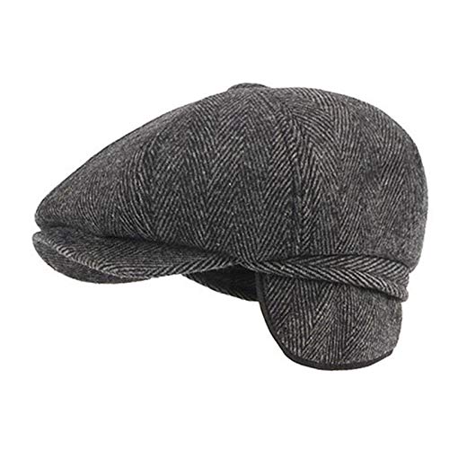 41G2BMljZmQL.jpg Adantico Unisex de la Boina Gorra de Invierno Sombrero Hombre Newsboy Caps Gris A