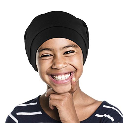 41GDkeePuaL.jpg Niñas Raso Forrado Slouchy Gorrita Tejida con Prima Banda elástica Negro