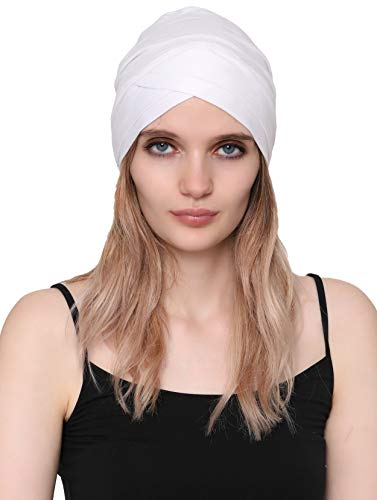41JuDQf5NEL.jpg Deresina W Gorrito detejido de bambú para quimio White