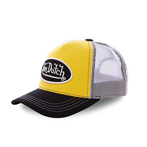 41LscobN5tL.jpg Von Dutch Gorra amarilla con visera negra para hombre Amarillo