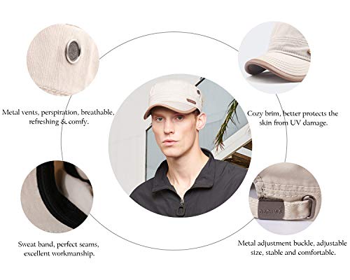 41MYz9vgA8L.jpg CACUSS Gorra Militar 100% Algodón Robusta Gorra Plana Ajustable Army Sun Gorra de Senderismo Unisex Gorra de Béisbol Beige