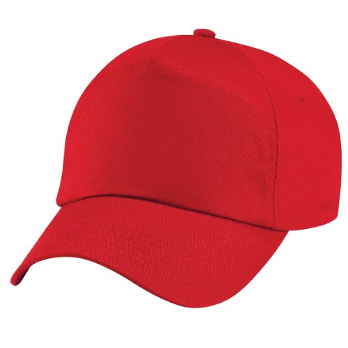 41MfCoyE1YL.jpg Beechfield - Gorra Visera Básica - 5 paneles Rojo