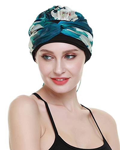 41NmG7uXEFL.jpg FocusCare La quimioterapia para cancer turbante mujeres Cómodo tejido de bambu Headwear Emerald black
