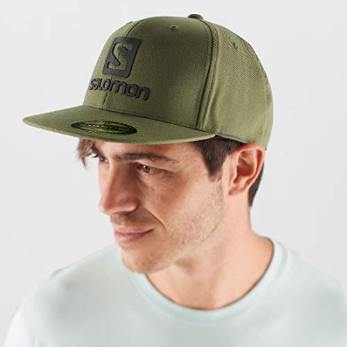 41NoyBVY84L.jpg Salomon Logo Cap Flexfit - Gorra Hombre Olive Night