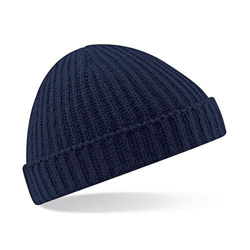 41P5PMECKPL.jpg Beechfield Trawler Beanie Hat Gorra de béisbol Unisex Adulto French Marinblau