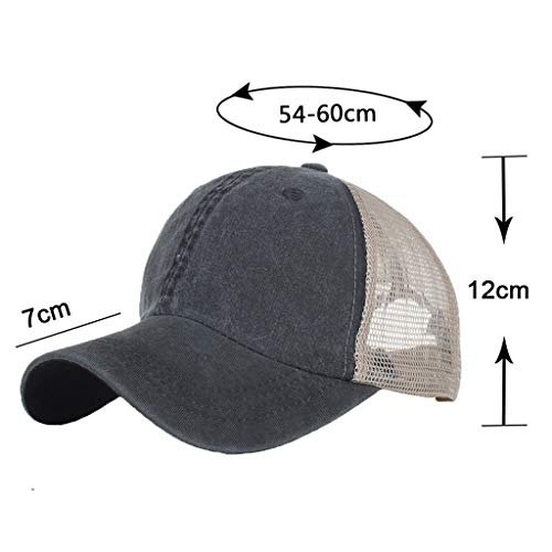 41P65XhxGoL.jpg Sombrero Casual Unisex De Verano Moda Mitad Malla Transpirable Gorra Deportiva Color Sólido Gorra De Béisbol Ajustable Deportes Al Aire Libre Viajes Visera Sombrero Sombrero para Correr Negro