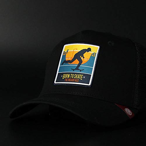 41PE8cWpd9L.jpg The Indian Face Born To Skate Gorra de béisbol Unisex Adulto Negro
