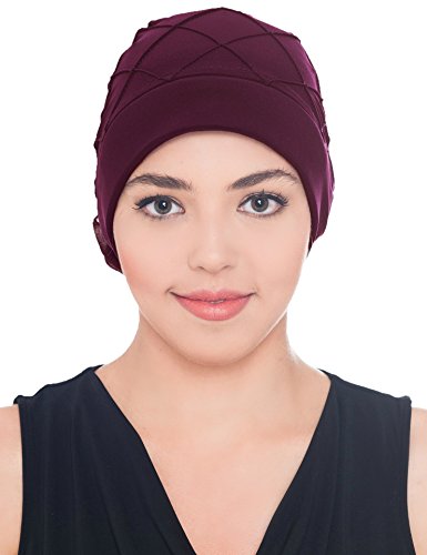 41PJ-nbawlL.jpg Deresina Turbante Estampado en Rombos para perdida de Cabello Púrpura