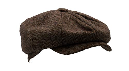 41QDYnoWVwL.jpg Walker and Hawkes Gorra de lana unisex de 8 paneles de Newsboy Bakerboy Marrón