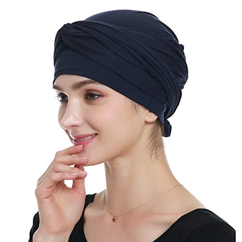 41Qc44lfbWL.jpg Alnorm Turbante de bambú para Las Mujeres - Transpirable Cómodo Regalos con Estilo Chemo Headwear Armada