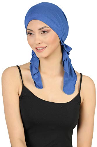 41QhvbWzD8L.jpg Deresina Bandana de algodón con Nudo para pérdida de Cabello Carolina Blue