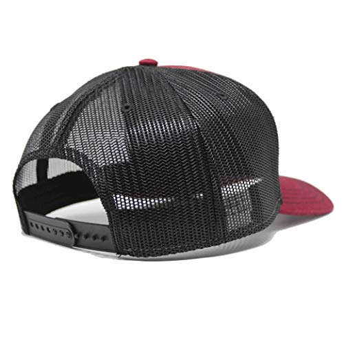 41S-JJNVN-L.jpg Surf Monkey Gorra Tipo Trucker - Visera Curvada - Gorra Ajustable Snapback - Parche Bordado Surf Monkey - Diseño de 5 Paneles 24 48h - Surfing The Basque Country Rojo Negro