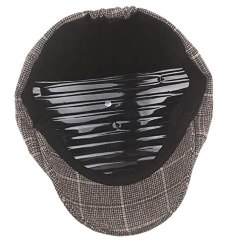 41SVTEuNhVL.jpg MOVERV-Gorra Estampado a Cuadros - Ajustable Algodón Gorras - Sombrero a Cuadros con Boina Gorra Casual para Mujer y Hombre Caqui