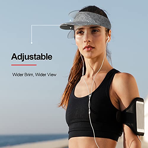 41SZdo6f5fS.jpg Arcweg Visera Mujer Hombre Gorra Verano Correr Gorra Ciclismo Transpirable Elástica Suave Deportes Tenis Golf Maratón Gris