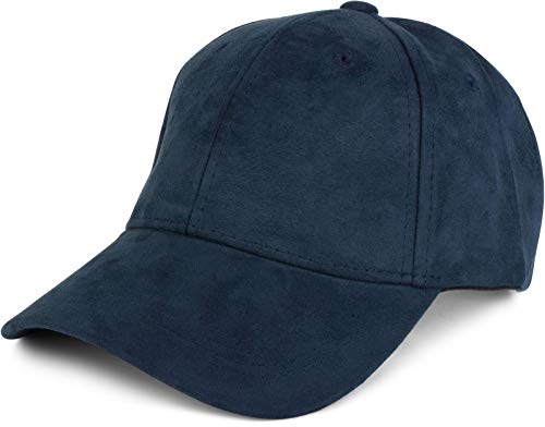 41TBpyYe5CL.jpg styleBREAKER Gorra de 6 Paneles en Ante óptica de Ante Gorra de béisbol Ajustable Unisex 04023049 Azul marino