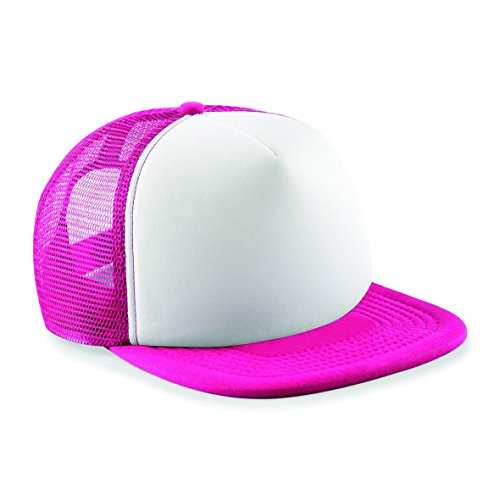 41TimOHuroL.jpg Beechfield - Gorra transpirable con tejido perforado Modelo Vintage con cierre Snapback para niño adolescente Azul Blanco