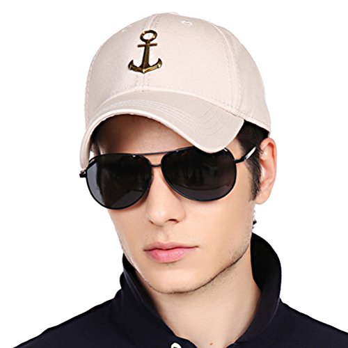 41UZND2BYIVL.jpg CACUSS Sombrero de golf estructurado con cierre de hebilla ajustable para deportes de vela para Hombres Beige