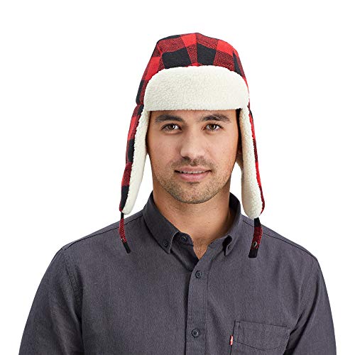 41WJeBl-UTL.jpg Levi's Sombrero de invierno cálido hombre Rojo Negro