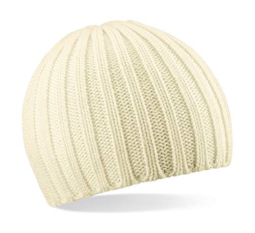 41XOjHwxajL.jpg Beechfield B462 - Gorro de Punto Grueso Unisex Blanco