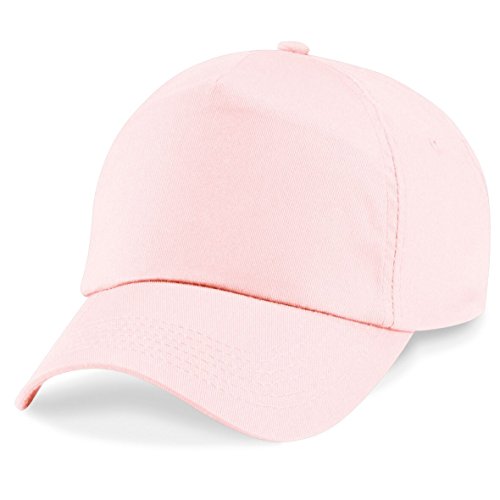41Xhj7FNnuL.jpg Beechfield - Gorra Visera Básica - 5 paneles Rosa pastel