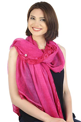 41YAxirL95L.jpg Deresina Pashmina Chal 100% algodón Extra Larga para quimio Cherry