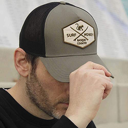 41a2BtXUII9S.jpg Surf Monkey Gorra Tipo Trucker Origins Beisbol Ajustable - Gorras de Hombre Oliva Negro