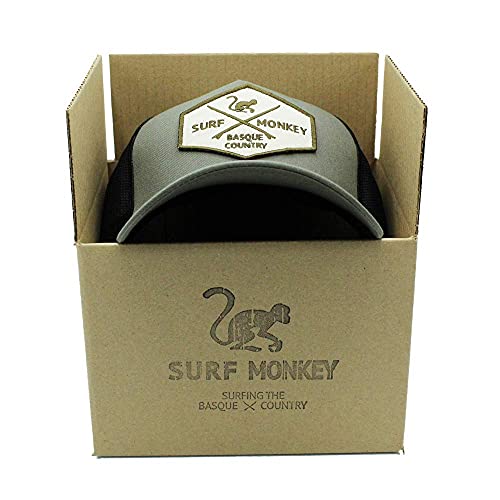 41a4NAftWbS.jpg Surf Monkey Gorra Tipo Trucker Origins Beisbol Ajustable - Gorras de Hombre Oliva Negro