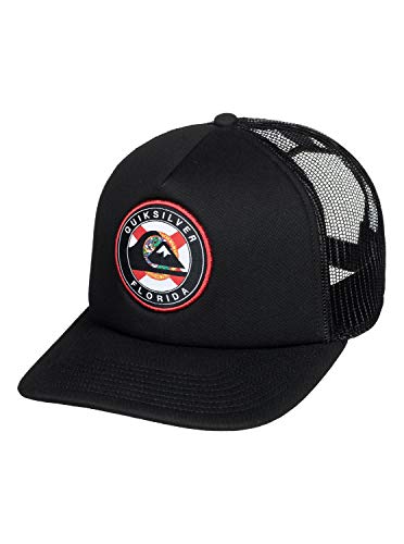 41bERd7FPmL.jpg Quiksilver Sombrero de camionero con logotipo de malla para hombre Negro Florida