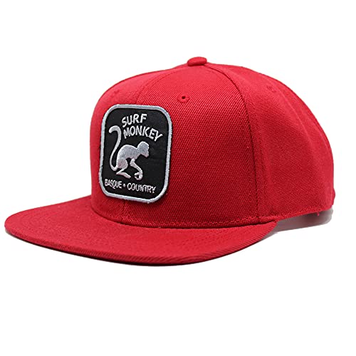 41bZvqxrZ0S.jpg Surf Monkey Gorra Full Patch Snapback Kid - Surf Monkey - Gorra de béisbol para Niños - Talla única - Cierre Ajustable Snapback - Visera Plana - Diseño 6 Paneles Rojo