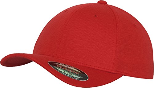 41cXvY5pf4L.jpg Flexfit Mütze Double Jersey Gorra de náutica Rojo Red