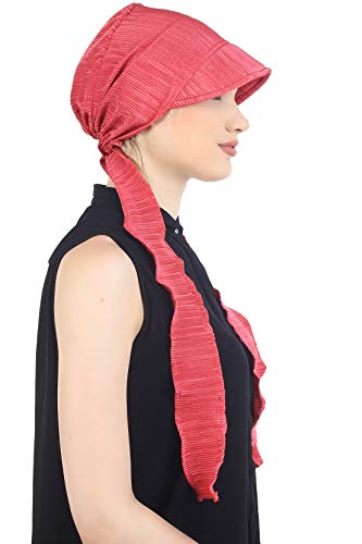 41dBf3p40YL.jpg Deresina Gorra Estilo Casual anudable por detrás para pérdida de Cabello Coral