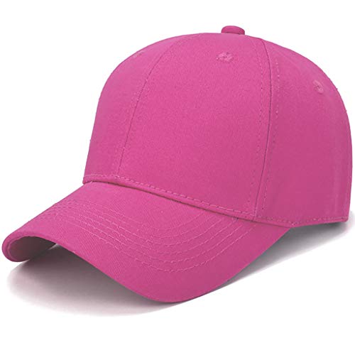 41dJldCy3vL.jpg Negro Gorra de Hombre Gorra de Béisbol con Algodón Sombrero de Sol de Color Sólido Ligero Actividades al Aire Libre Correa Moda de Ajuste Hebilla de Metal para Pesca Tenis Senderismo Rosa caliente