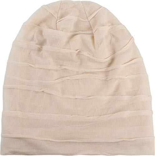 41exbtauKIL.jpg styleBREAKER Gorro Beanie clásico con Estampado de Pliegues Beanie Largo Unisex 04024053 Beige