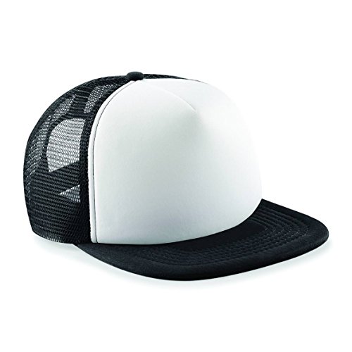 41f2bwvCsbL.jpg Beechfield - Gorra transpirable con tejido perforado Modelo Vintage con cierre Snapback para niño adolescente Azul Blanco
