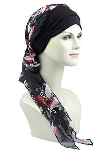 41feGAxgcTL.jpg FocusCare La quimioterapia para cancer turbante mujeres Cómodo tejido de bambu Headwear Yellow Floral