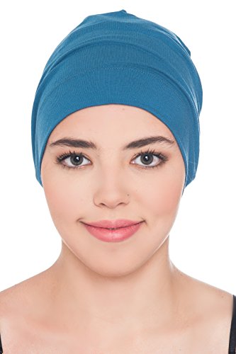 41feQPOZsXL.jpg Deresina Gorro de bambú Unisex para quimio Uso en Interior Carolina Blue