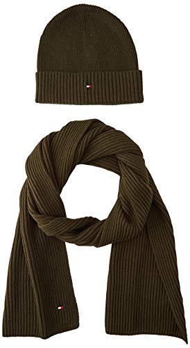 41h0izxSxaL.jpg Tommy Hilfiger Pima Cotton Beanie & Scarf GP invierno para Hombre Charcoal Gray