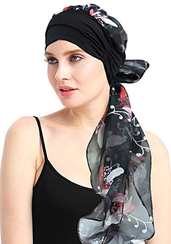 41h0pLnMM1L.jpg FocusCare La quimioterapia para cancer turbante mujeres Cómodo tejido de bambu Headwear Yellow Floral