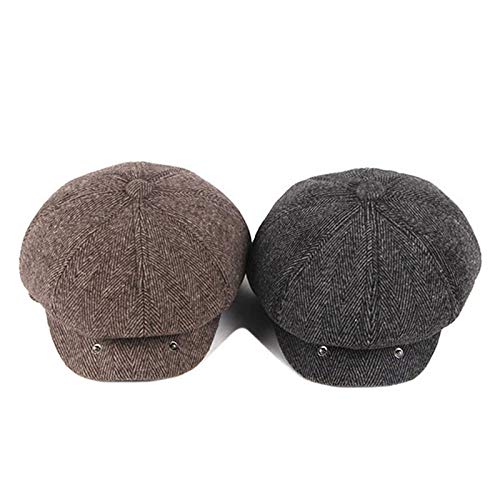 41hEI2B6htqL.jpg Adantico Unisex de la Boina Gorra de Invierno Sombrero Hombre Newsboy Caps Gris A