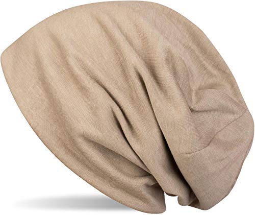 41hJwKCf2BLL.jpg styleBREAKER Gorro Beanie clásico Slouch Ligero y Suave Beanie Largo Unisex 04024018 Beige