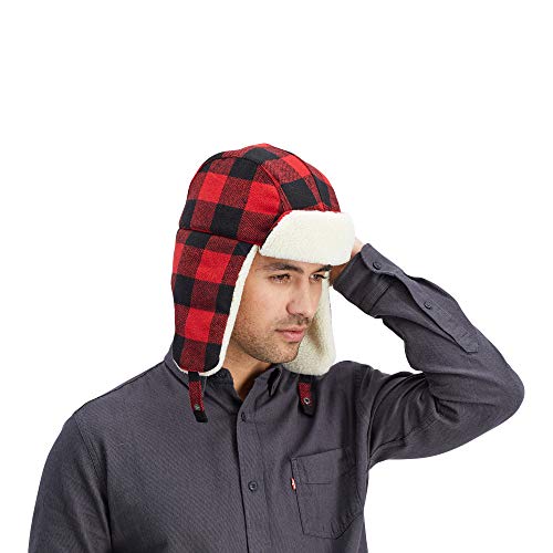 41hZbfxppWL.jpg Levi's Sombrero de invierno cálido hombre Rojo Negro