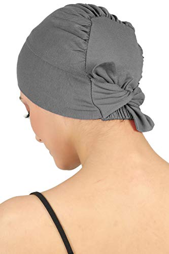 41hbUQrVEIL.jpg Deresina Gorro Unisex anudable por detras Tejido Doble Capa para quimio Grey