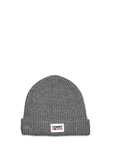 41iJdGbXM6L.jpg Tommy Jeans - Gorro de punto para hombre diseño con logotipo en color gris oscuro
