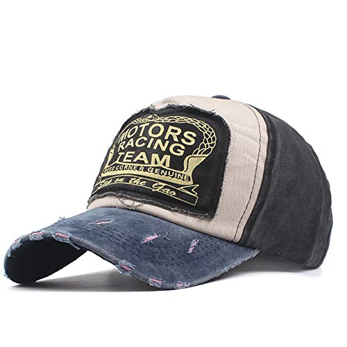 41iJq8obVvL.jpg Gorra Estilo Vintage Sombreros de Sol Moda Agujero Gorra de Béisbol de Hombre con Acrilico Verano Ajustable Moda Bordado Gorras de Hip Hop Casuales Deportes Viajes Caza Pesca Visera Al Aire Libre Negro