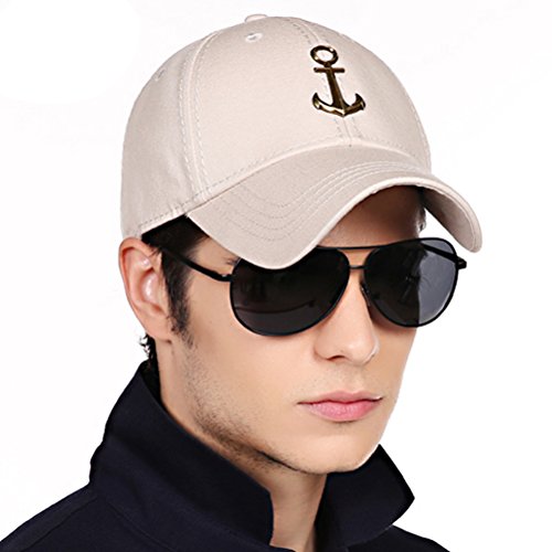 41ijJI51caL.jpg CACUSS Sombrero de golf estructurado con cierre de hebilla ajustable para deportes de vela para Hombres Beige