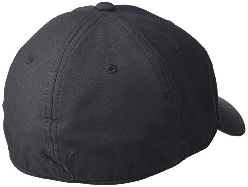 41j0y7kan2BL.jpg PUMA Gorra de ajuste elástico para hombre Negro Plateado