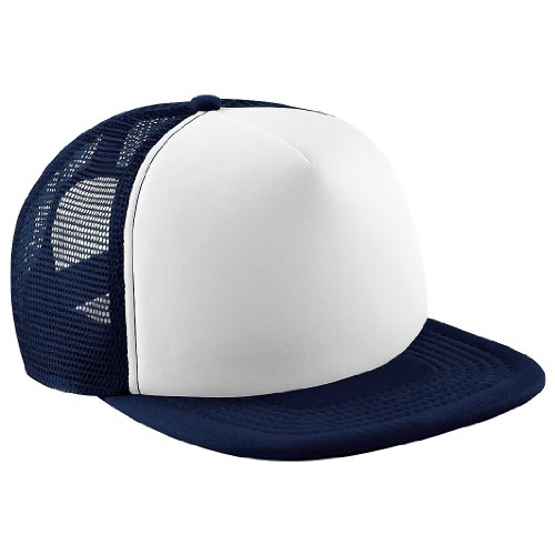 41j9Zv30HML.jpg Beechfield - Gorra transpirable con tejido perforado Modelo Vintage con cierre Snapback para niño adolescente Azul marino