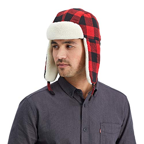 41jfd-YZCgL.jpg Levi's Sombrero de invierno cálido hombre Rojo Negro